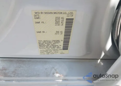 2015 Nissan Altima 2.5 Sl z USA, uszkodzony, nr VIN 1N4AL3APXFN364128